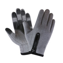 Wholesale High Quality Warm Fleece Windproof Waterproof Touch Screen Non-Slip Thick Zipper Outdoor Sports Gloves